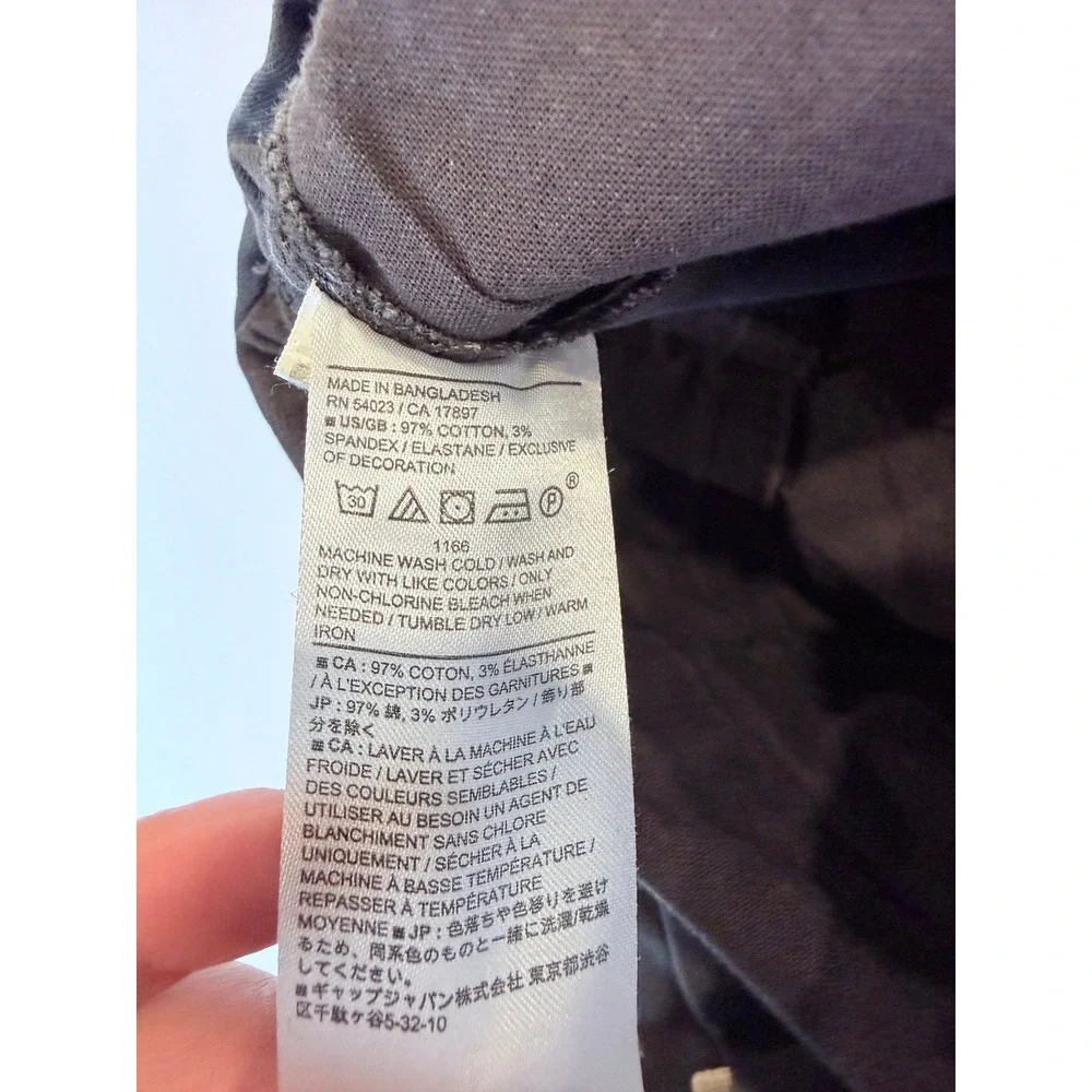 Banana Republic Chino Pants Mens 36x30 Charcoal Slim Lived-In Basic